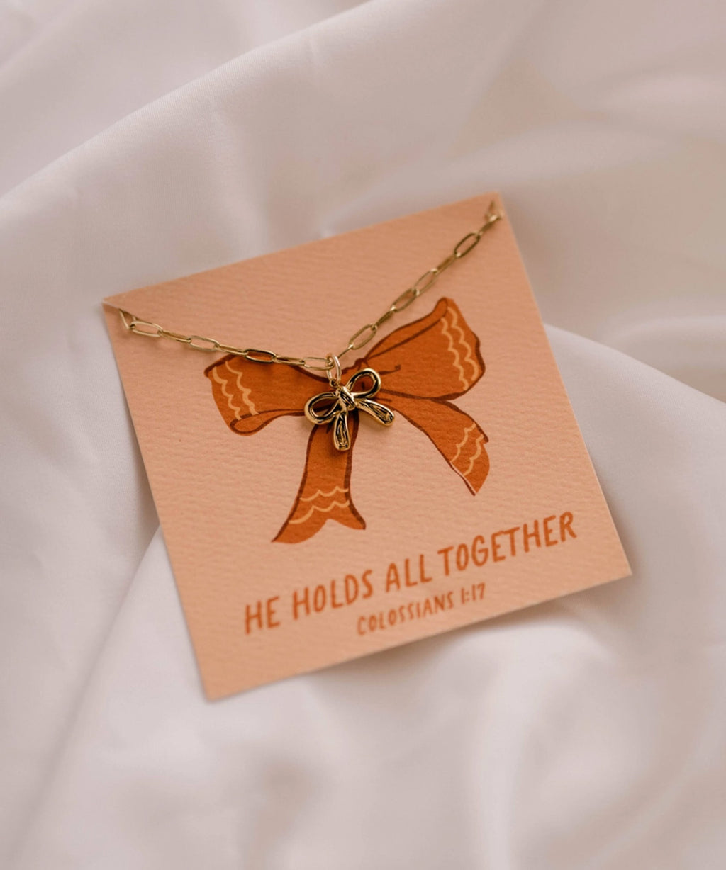 He Holds All Together Charm Necklace