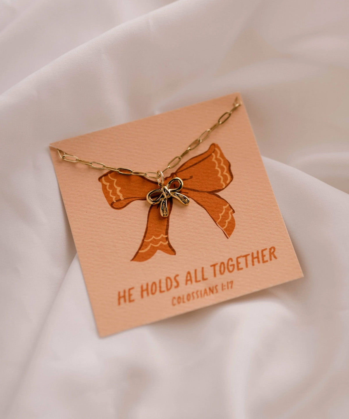 He Holds All Together Charm Necklace