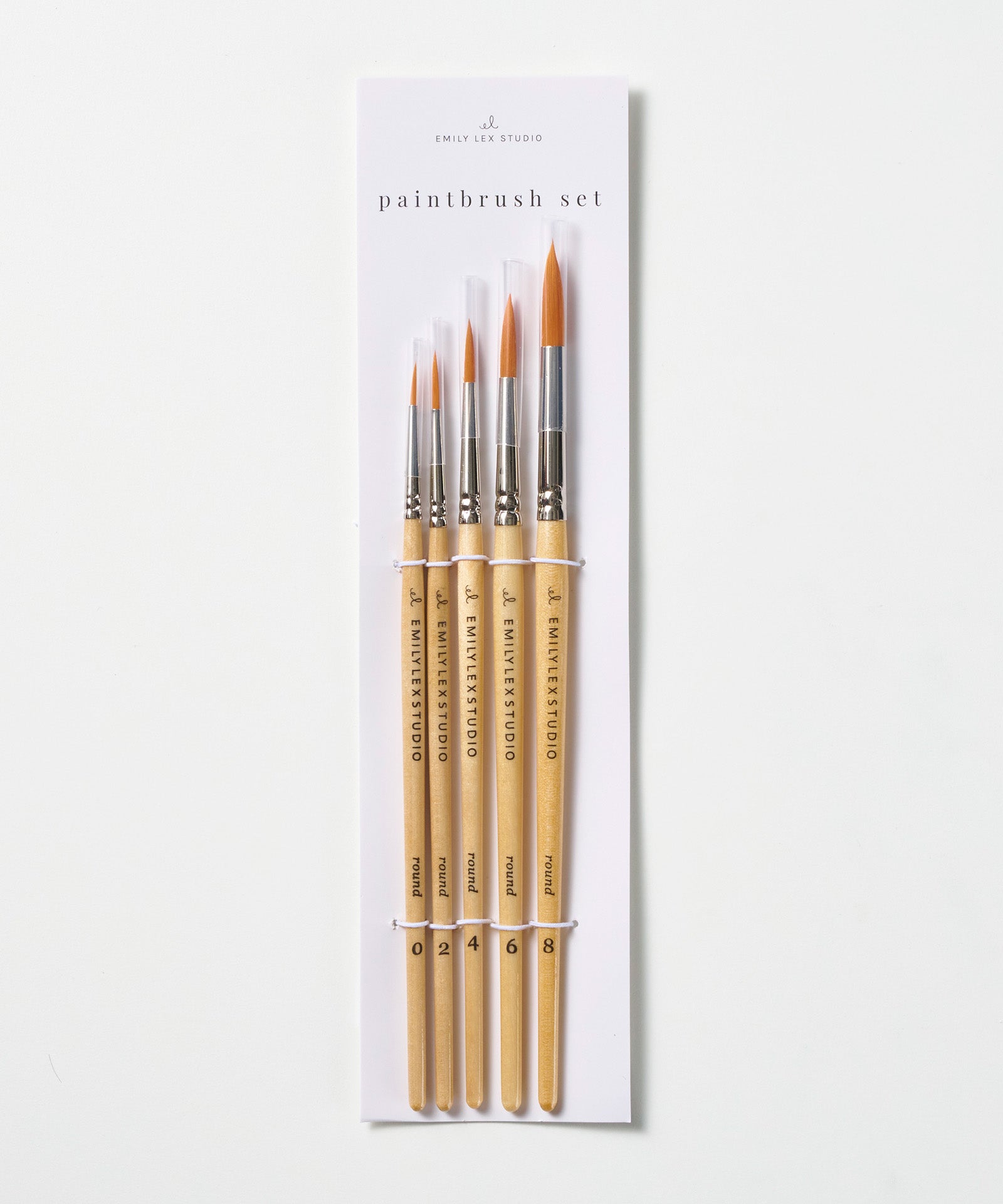 Watercolor Painbrush Set of 5, wood brushes