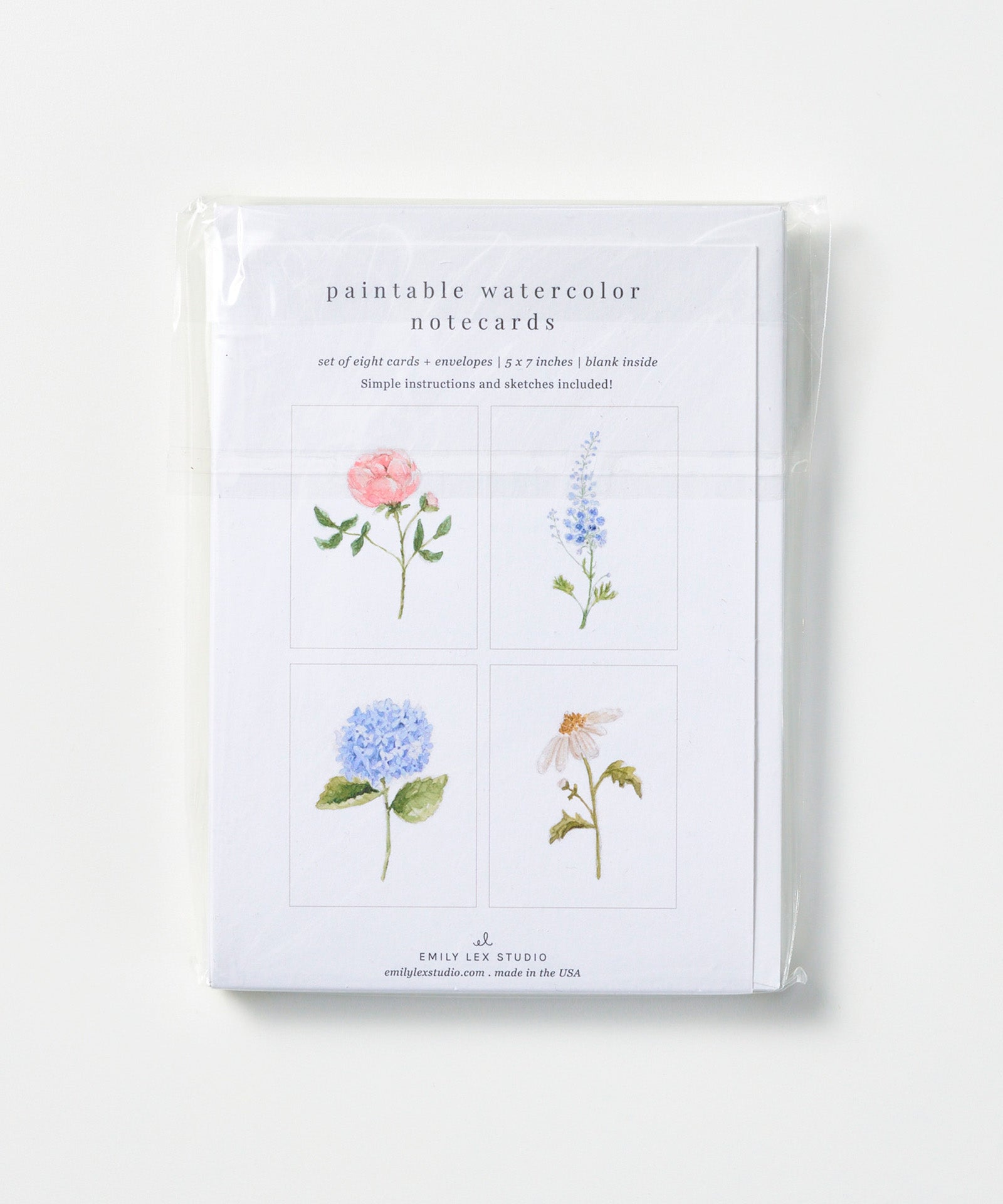 Garden Flowers Paintable Watercolor Notecard Set