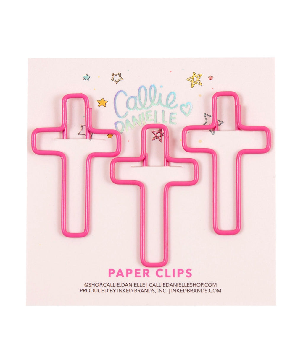 Pink Cross Paperclips