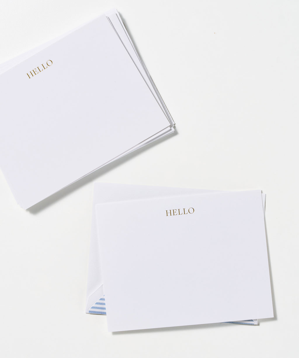 Ticking Stripe Hello Note Set