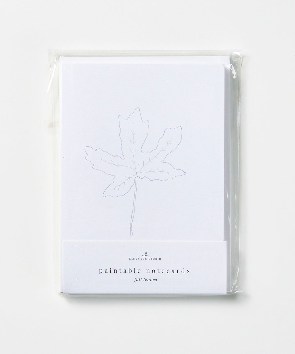 Fall Leaves Paintable Watercolor Notecard Set