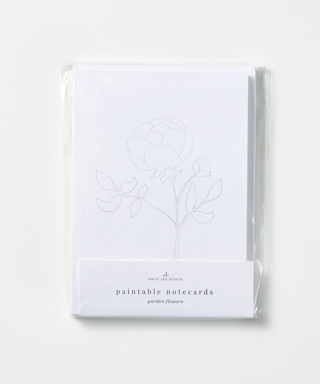 Garden Flowers Paintable Watercolor Notecard Set