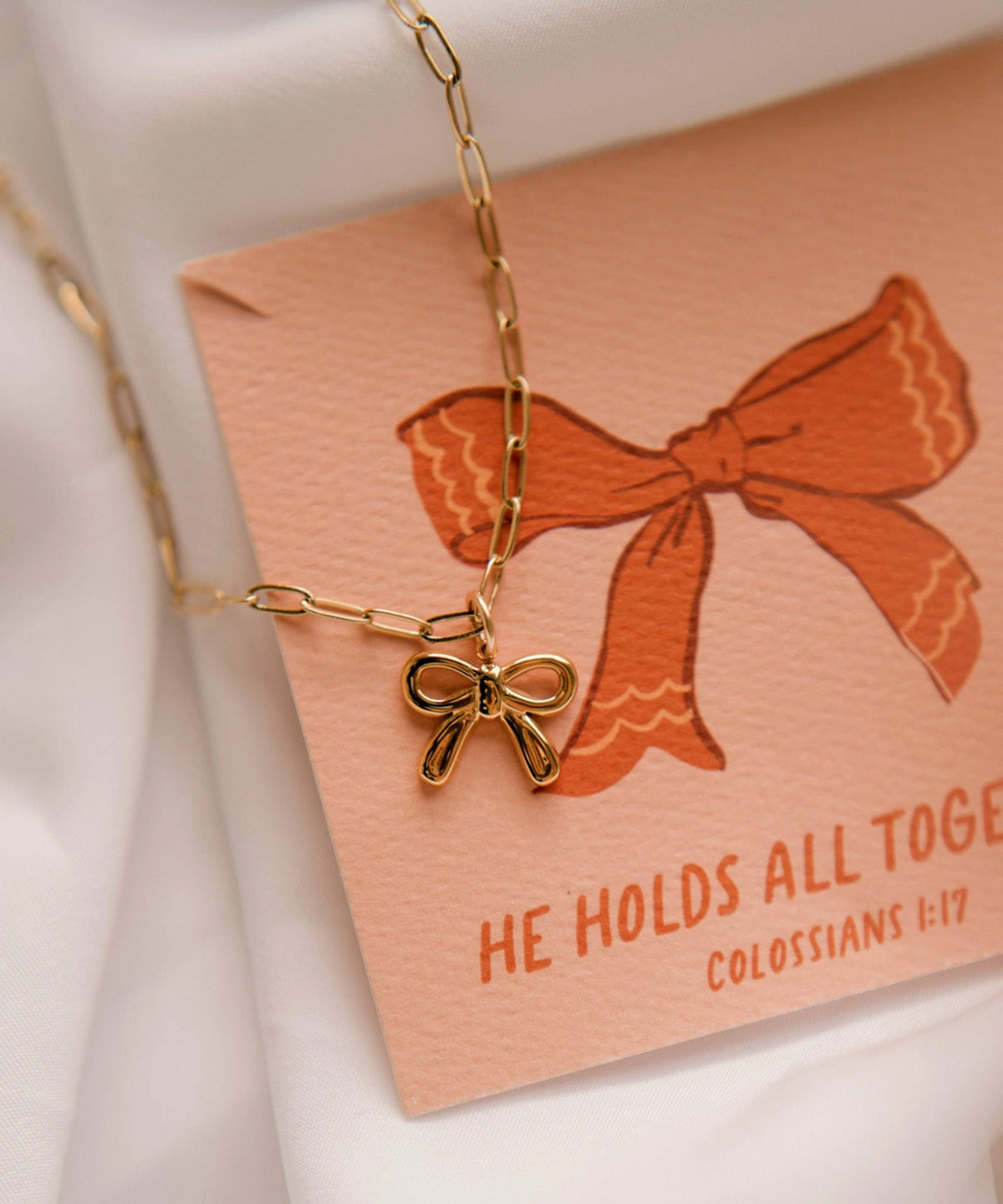 He Holds All Together Charm Necklace