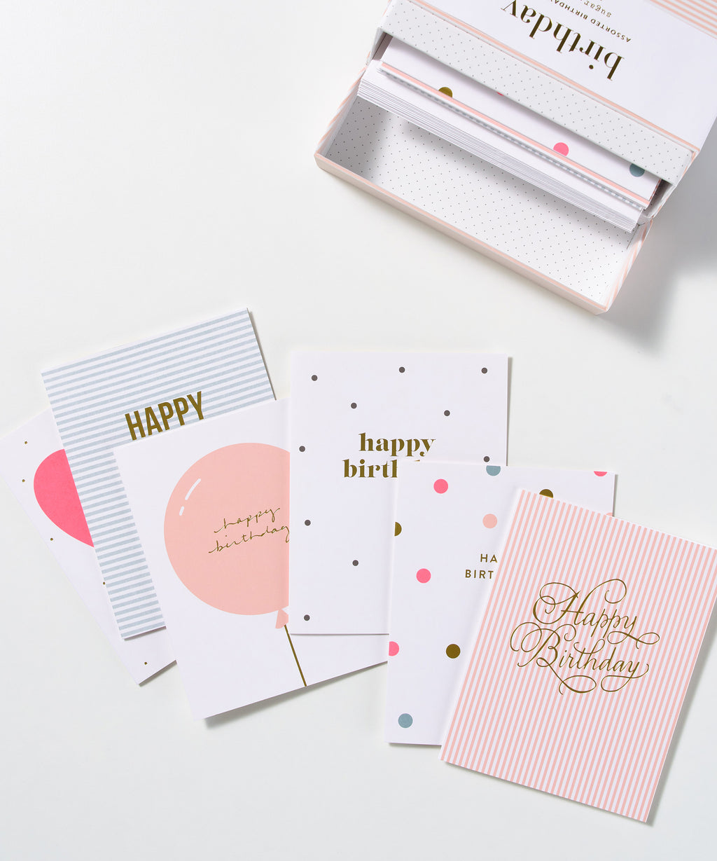 Birthday Card Box, 12 Assorted Birthday Cards