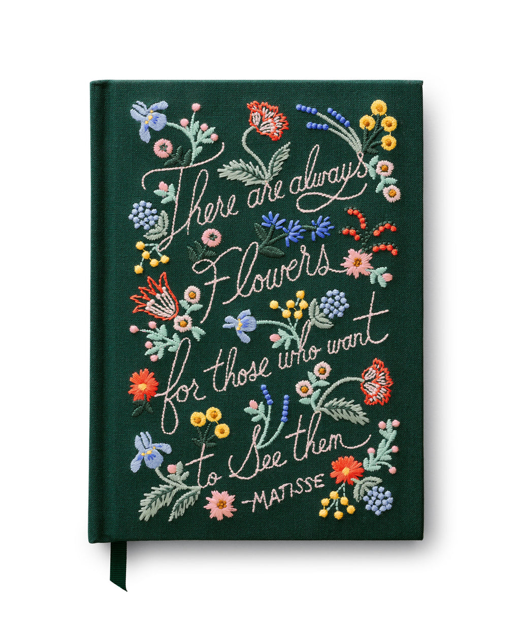 There Are Always Flowers Embroidered Journal