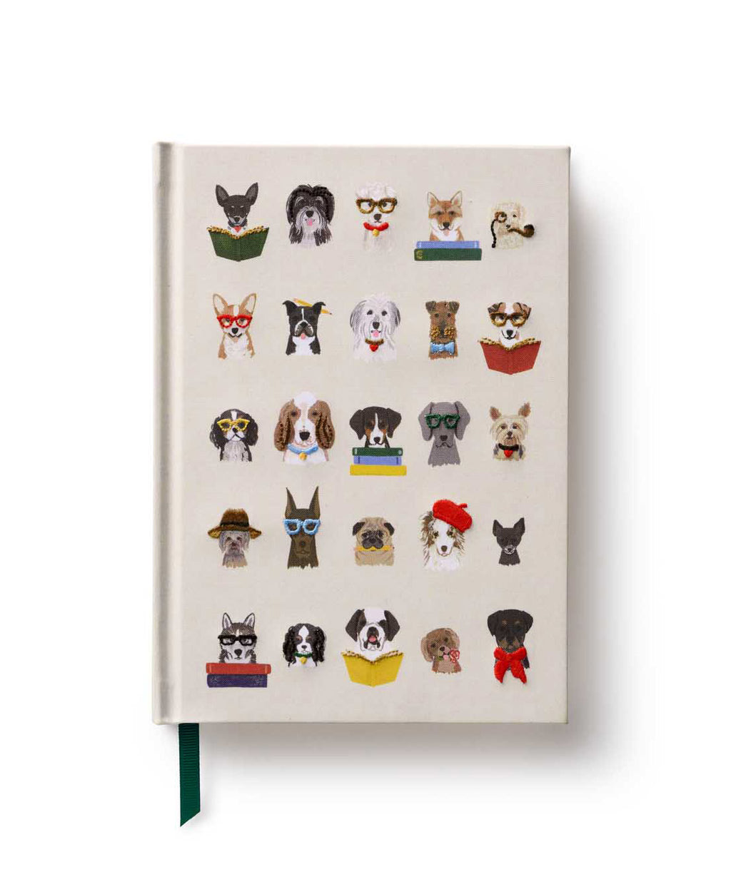 Studious Dogs Embroidered Journal