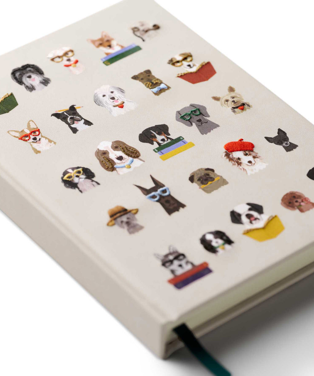 Studious Dogs Embroidered Journal