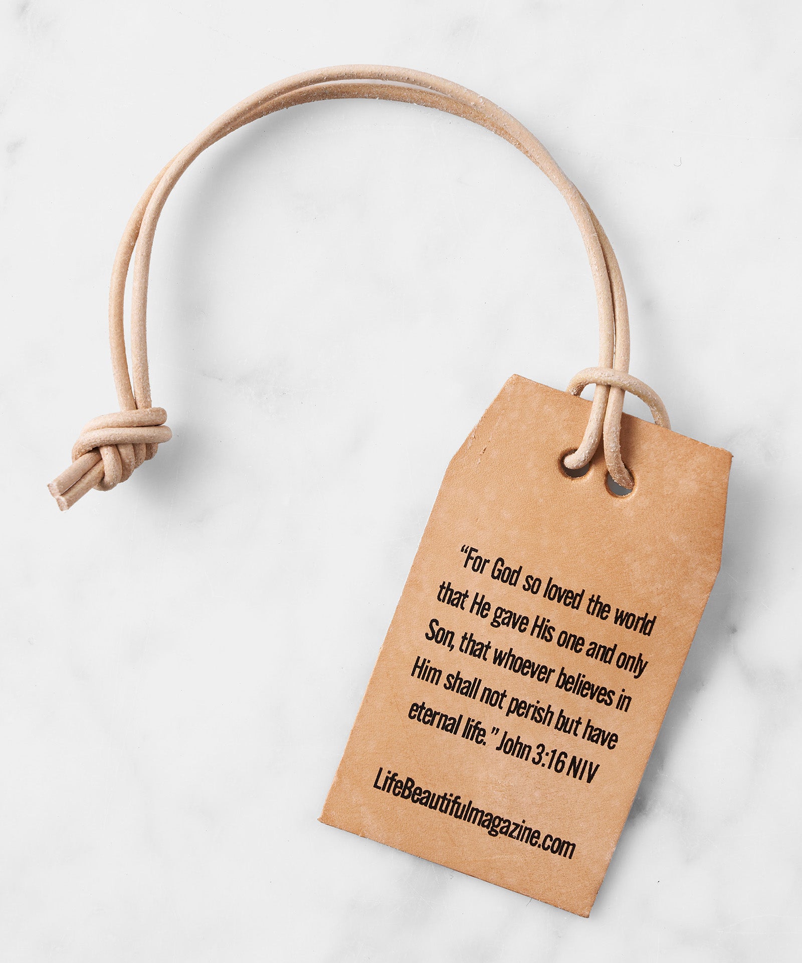 Leather Bible Verse Tag
