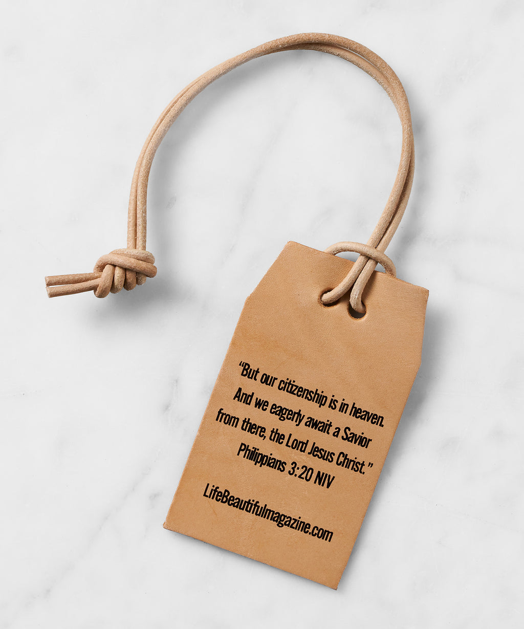 Leather Bible Verse Tag